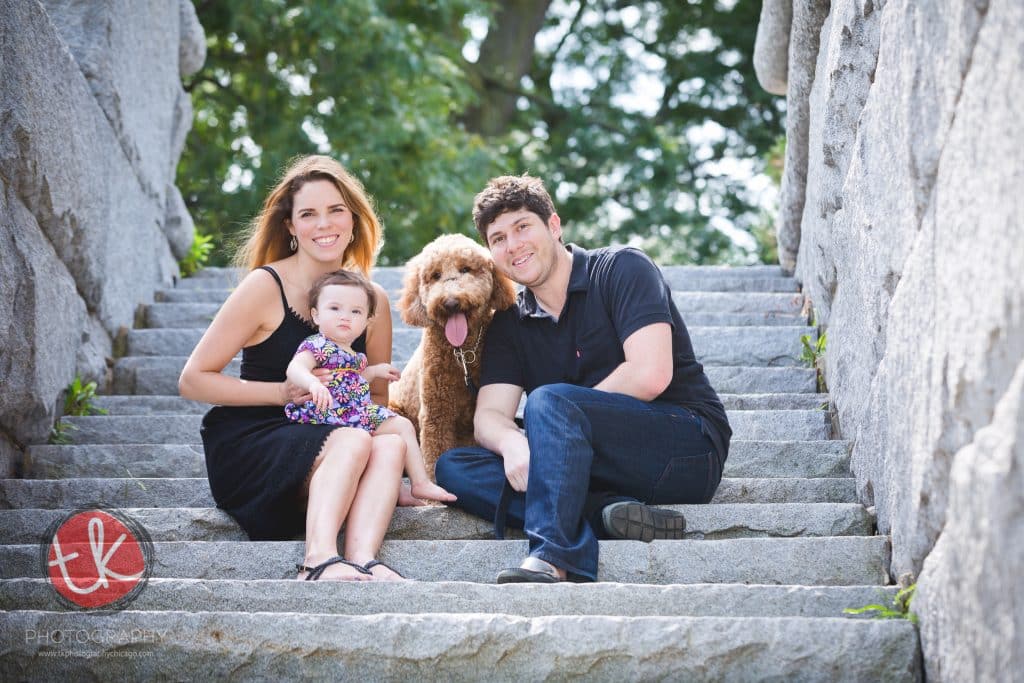 Sunshine Acre's Irish Goldendoodle Gallery of adult Goldendoodle with happy family